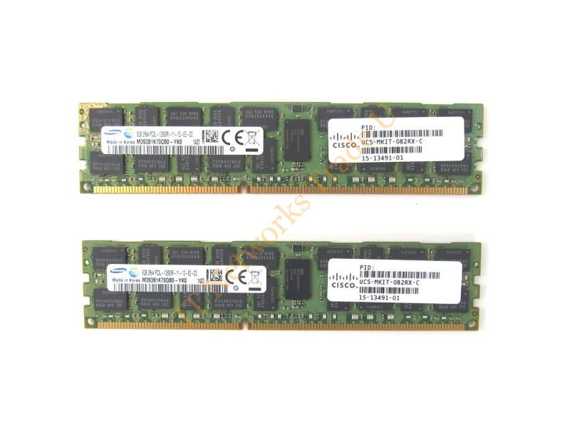 UCS-MR-2X082RX-C= Cisco 16GB Kit (2 X 8GB) DDR3-1333MHz PC3-10600 ECC Registered CL9 240-Pin DIMM 1.35V Low Voltage Dual Rank Memory Server Memory