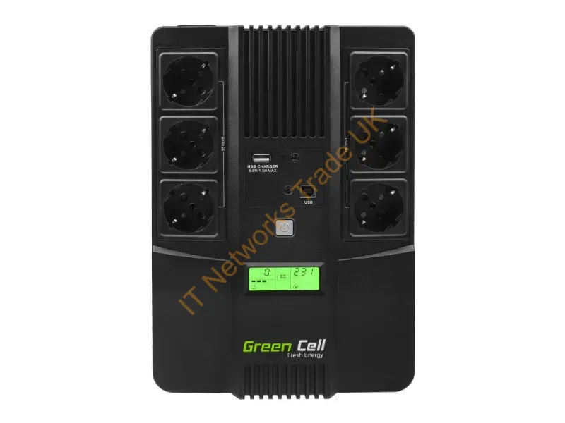 UPS07 - Green Cell AiO 800VA LCD uninterruptible power supply (UPS) Line-Interactive 0.8 kVA 480 W 6 AC outlet(s)