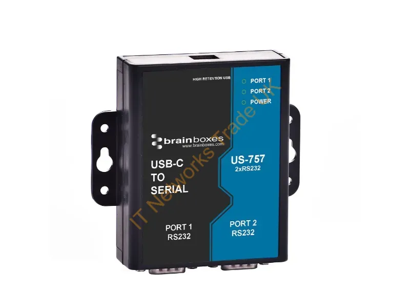US-757 - Brainboxes Us-757 Cable Gender Changer Rs232 Usb-C Black, Blue