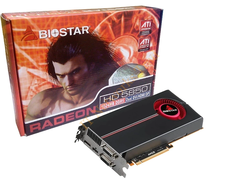 VA5855NPG2 Biostar ATI Radeon HD5850 1GB GDDR5 256-Bit HDMI / DisplayPort / Dual-Link DVI PCI Express 2.1 x16 Video Graphics Card