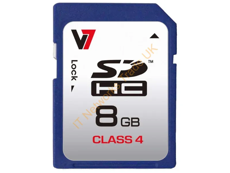 VASDH8GCL4R-2E V7 8GB Class 4 SDHC Flash Memory Card
