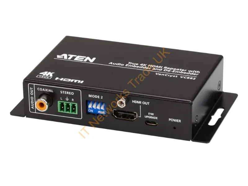 VC882-AT-G - ATEN True 4K HDMI Repeater with Audio Embedder and De-Embedder