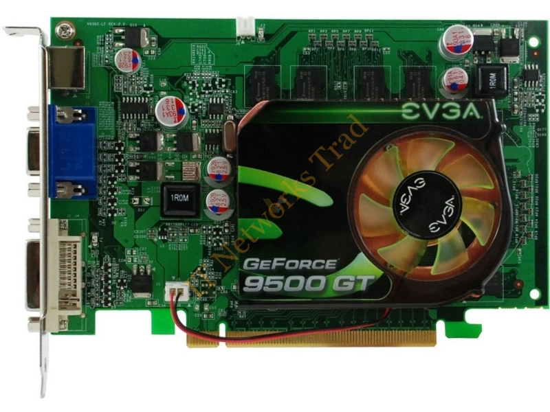 VCE01G-P3-N958 EVGA -GeForce 9500 GT 1GB 128-Bit DDR2 PCI Express 2.0 x16 HDCP Ready D-Sub/ HDTV / S-Video Out/ DVI Video Graphics Card