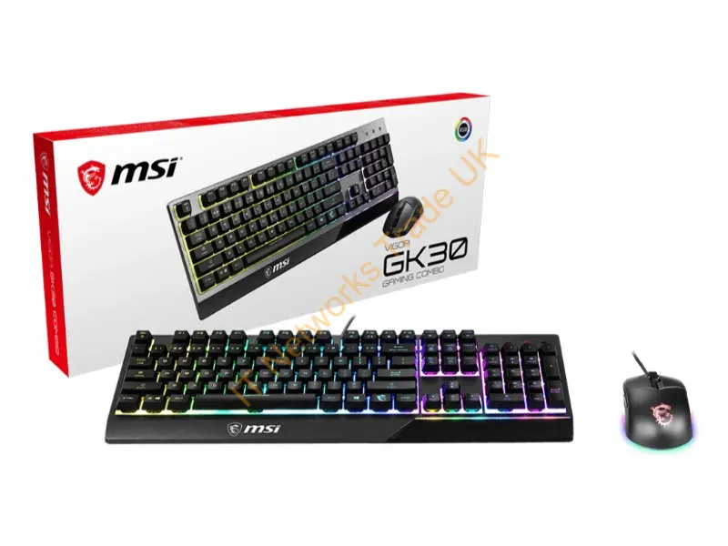 VIGORGK30COMBO - Msi Vigor Gk30 Combo Keyboard Mouse Included Gaming Usb Qwerty Uk International Black