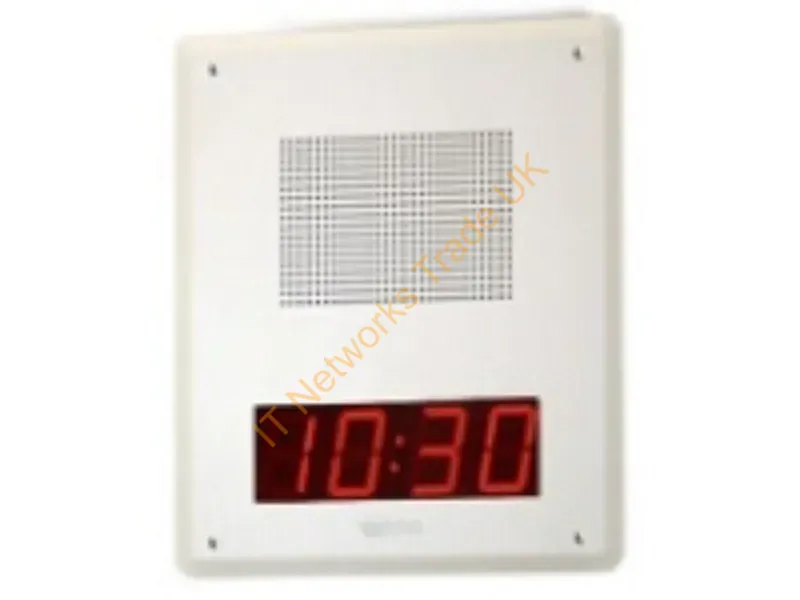 VIP-429A-D-IC - Valcom Informacast Ip Speakerfaceplate Unit W/ Dig Clockwhite