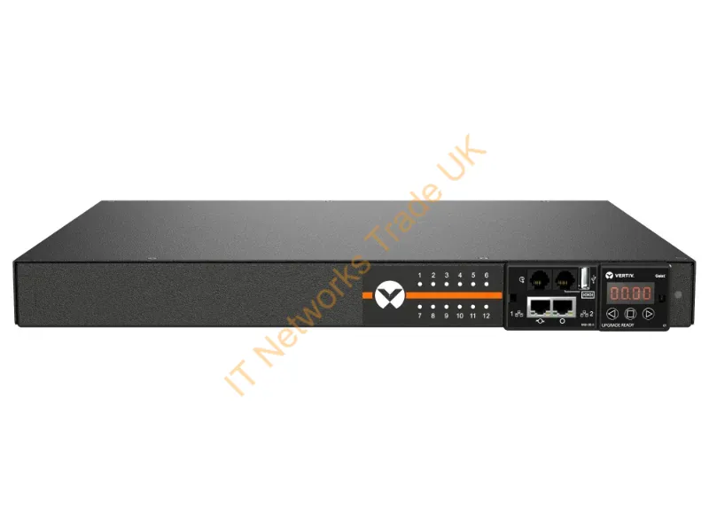 VP52101 - Vertiv Geist RPDU, SWITCHED UNIT LEVEL MONITORING EC power distribution unit (PDU) 12 AC outlet(s) 1U Black