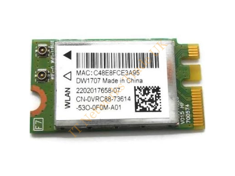 VRC88 Dell Wirelss Wifi LAN Card DW1707 802.11b/g/n Internal Mini Bluetooth 4.0 Inspiron 3147