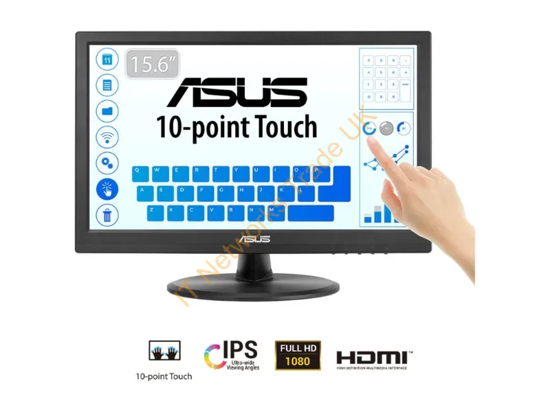 VT169HE - Asus Touch Vt169He Computer Monitor 15.6" 1920 X 1080 Pixels Full Hd Led Touchscreen Tabletop Black