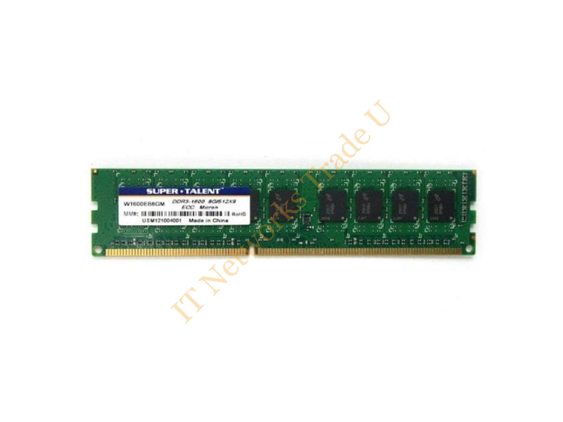 W1600EB8GM Super Talent 8GB DDR3-1600MHz PC3-12800 ECC CL11 240-Pin DIMM Memory Module Server Memory