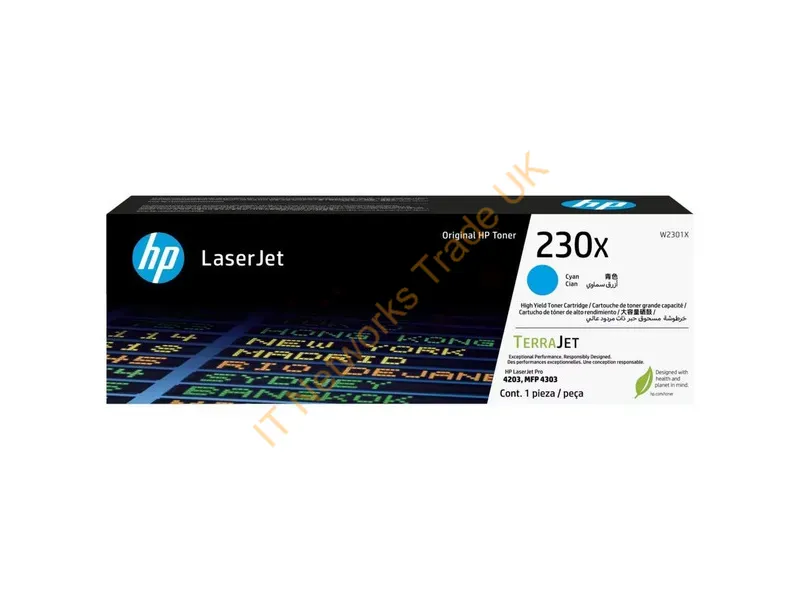 W2301X - HP W2301X/230X Toner cartridge cyan high-capacity, 5.5K pages ISO/IEC 19798 for HP CLJ Pro 4203
