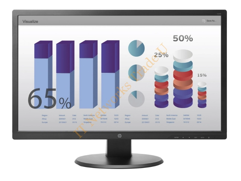 W3R46AA - HP V243 24" LED Black computer monitor