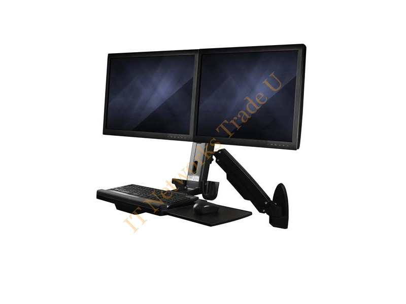 WALLSTS2 - StarTech.com Wall-Mounted Sit-Stand Desk Workstation Dual Monitor Monitor Accessory