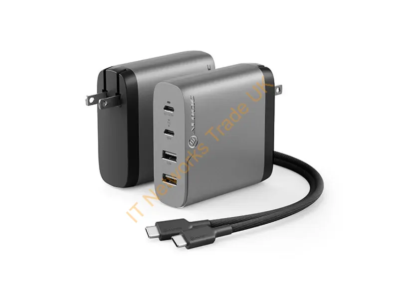 WCG4X100SGR-US - Alogic Wcg4X100Sgr-Us Mobile Device Charger Laptop, Smartphone, Tablet Black, Gray Ac Fast Charging Indoor