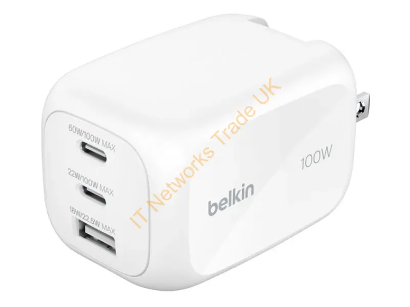 WCH016DQWH - Belkin Wch016Dqwh Mobile Device Charger Universal White Ac Fast Charging Indoor