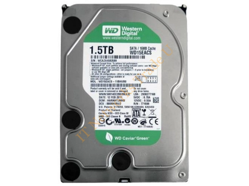 WD15EACS-11BHU80 Western Digital Caviar Green 1.5TB 7200RPM SATA 3Gb/s 32MB Cache 3.5-inch Desktop Hard Disk Drive Internal HDD