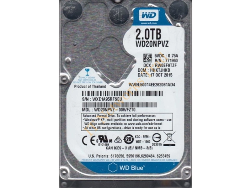 WD20NPVZ-00WFZT0 Western Digital 2TB SATA 2.5-inch Laptop Hard Disk Drive Internal HDD