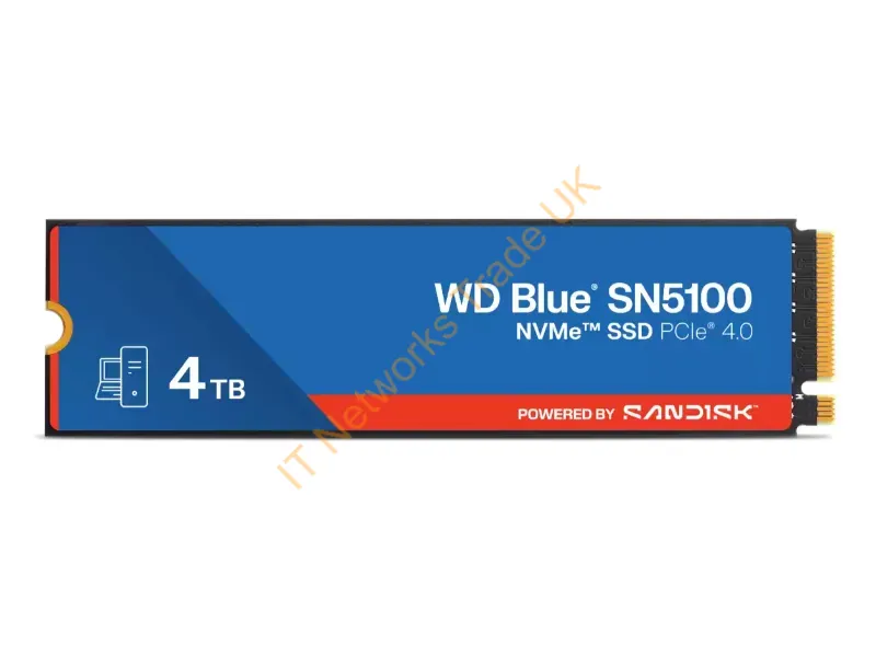 WDS400T5B0E-00CPE0PK - Sandisk Wd Blue Sn5100 4 Tb M.2 Pci Express 4.0 Nvme Qlc 3D Nand