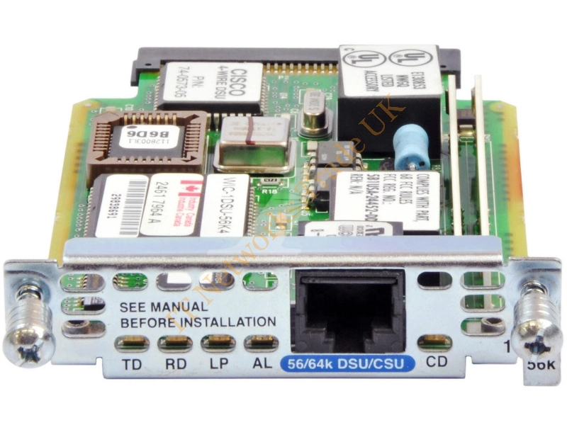 WIC-1DSU-56K4 Cisco 1-Port 4-Wire 56/64Kb/s CSU/DSU WAN Interface Card Network Adapter