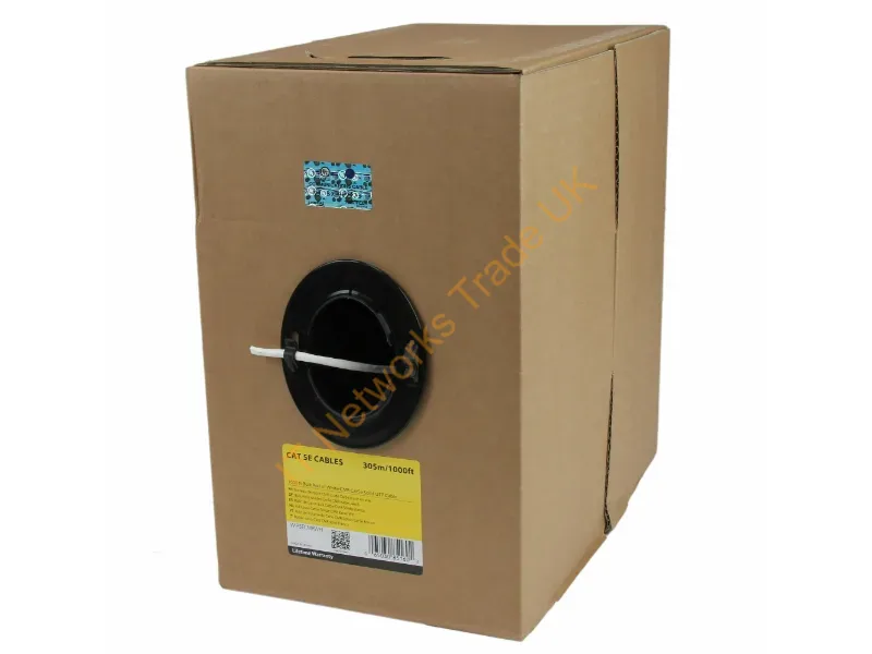StarTech.com Bulk Cat 5e Ethernet Cable 1000 ft. Solid CMR-Rated White Network Ethernet Cables