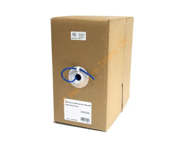 StarTech.com Bulk Cat 5e Ethernet Cable 1000 ft. Solid CMR-Rated Blue Network Ethernet Cables