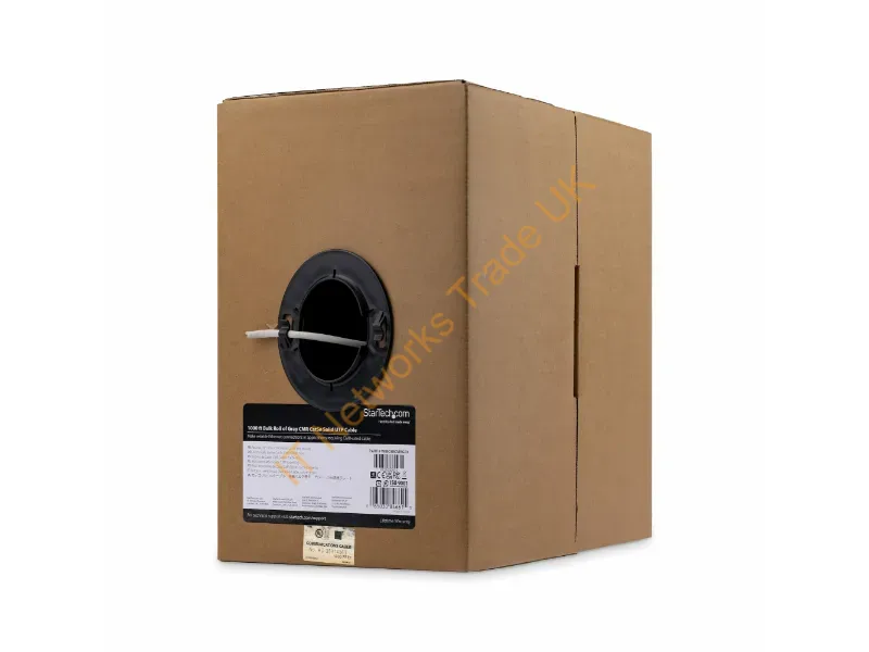 StarTech.com Bulk Cat 5e Ethernet Cable 1000 ft. Solid CMR-Rated Gray Network Ethernet Cables