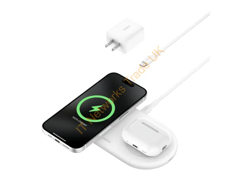 WIZ021TTWH - Belkin Boostcharge Pro Headphones, Smartphone White Ac Wireless Charging Fast Charging Indoor