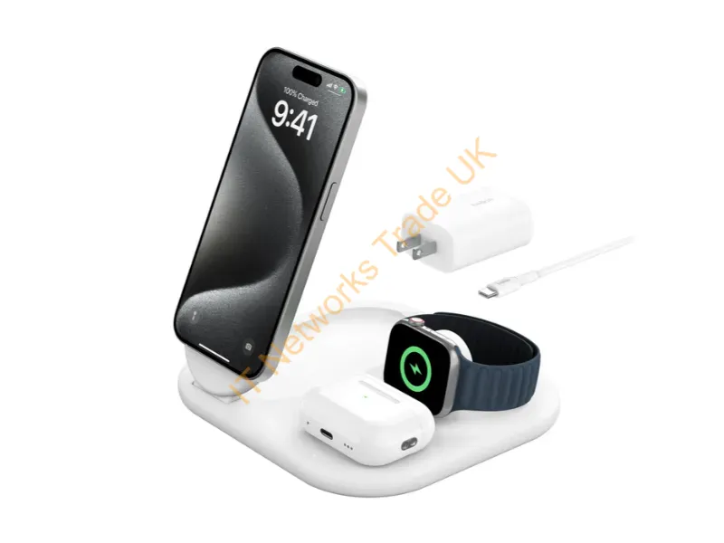 WIZ029TTWH - Belkin Boostcharge Headphones, Smartphone, Smartwatch White Usb Wireless Charging Fast Charging Indoor