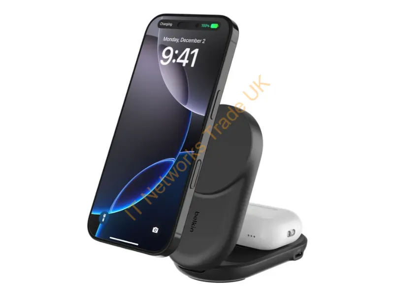 WIZ039TTBK - Belkin Ultracharge Fitness Tracker, Smartphone, Smartwatch, Headphones Black Usb Wireless Charging Fast Charging Indoor