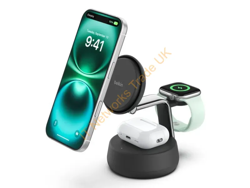 WIZ040TTCH - Belkin Ultracharge Pro Smartphone, Smartwatch, Headphones Charcoal Usb Wireless Charging Indoor