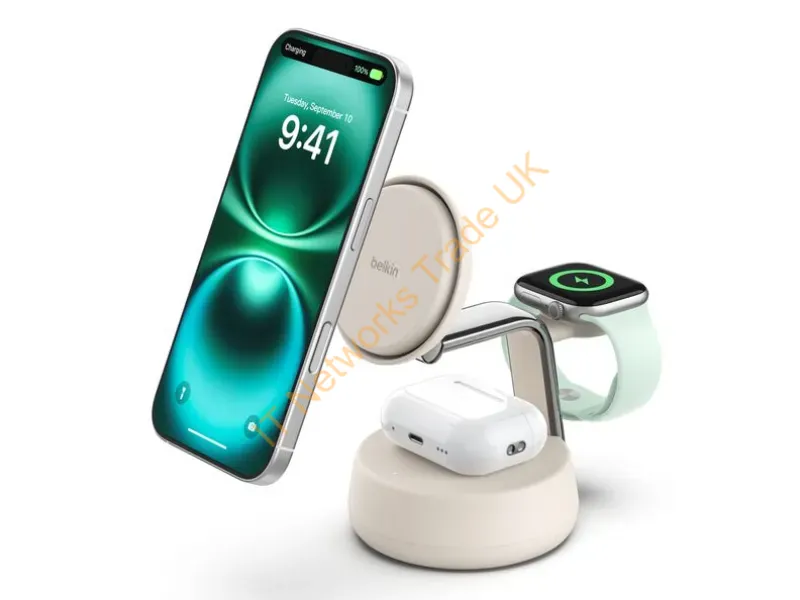 WIZ040TTSD - Belkin Ultracharge Pro Smartphone, Watch Sand Usb Wireless Charging Indoor