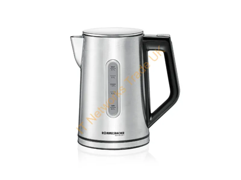 WK3000 - Rommelsbacher Wasserkocher WK 3000 electric kettle 1.7 L 3000 W Black, Stainless steel