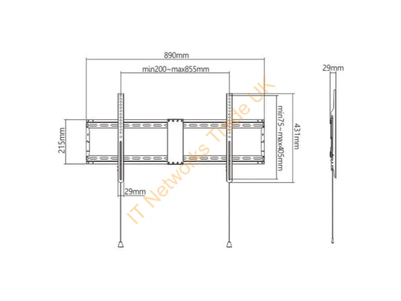 WM-90F-01 - Gembird WM-90F-01 TV mount/stand 2.29 m (90") Black