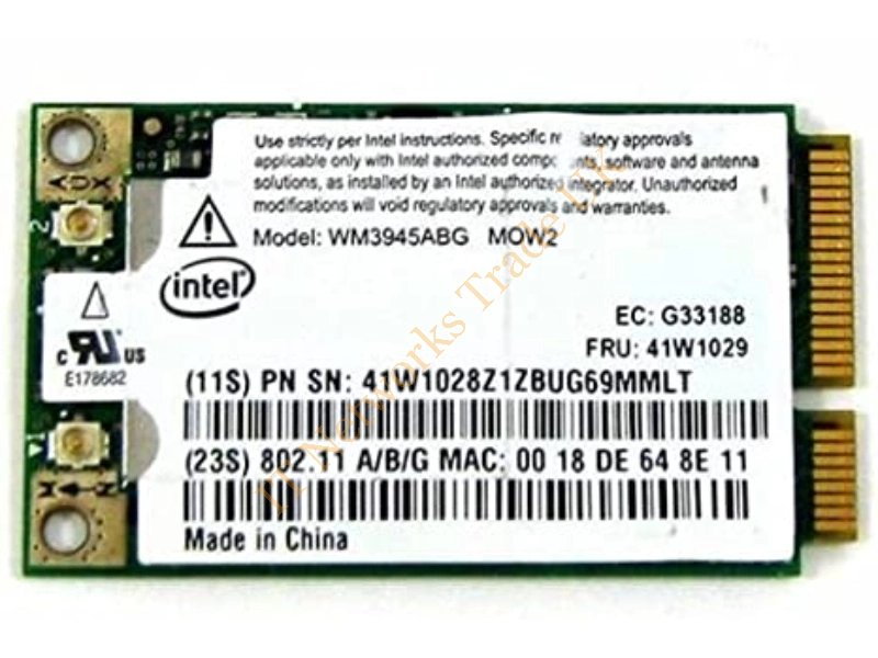WM3945ABG-06 Intel Wireless, Mini PCI 8021.11 A/B /G Wireless LAN Card