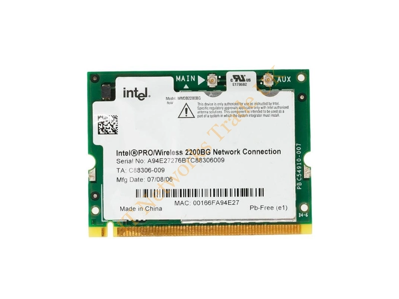 WM3B2200BG-06 Intel PRO/Wireless 2200BG MiniPCI Network Card
