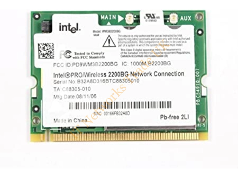 WM3B2200BGMWXF Intel PRO/Wireless 2200BG MiniPCI Network Card Wireless LAN Card