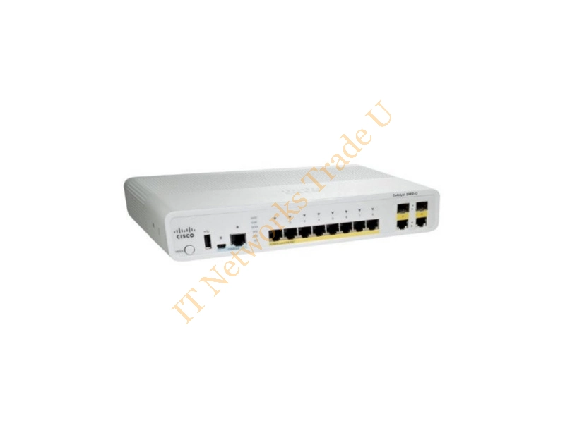 WS-C2960CG-8TC-L-A1 Cisco Catalyst 2960C Series 8-Ports RJ-45 Compact Ethernet Switch with 2x RJ-45 Uplink Ports Network Switch