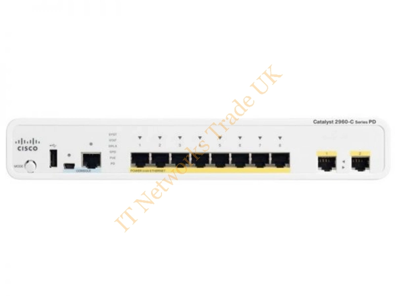 WS-C2960CPD-8PT-L Cisco Catalyst 8-Port 10/100/1000 Managed Gigabit Ethernet Network Switch