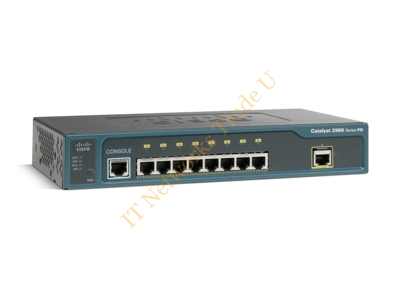 WS-C2960PD-8TT-L Cisco Catalyst 2960 8-Port 8 x 10/100Base-TX Fast Ethernet Layer 2 Managed Network Switch
