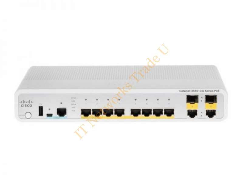 WS-C3560CG-8PC-S Cisco Catalyst 8-Port 10/100/1000 Managed Rack-Mountable Gigabit Ethernet Network Switch