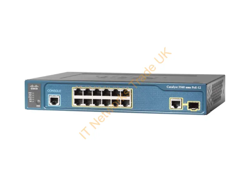 WS-C3560CX-12PC-S Cisco Catalyst 12-Port 10/100/1000 Managed Rack-Mountable Gigabit Ethernet Network Switch