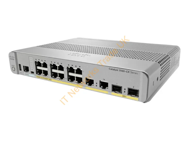 WS-C3560CX-12PD-S Cisco Catalyst 12-Port 10/100/1000 Managed Rack-Mountable Gigabit Ethernet Network Switch