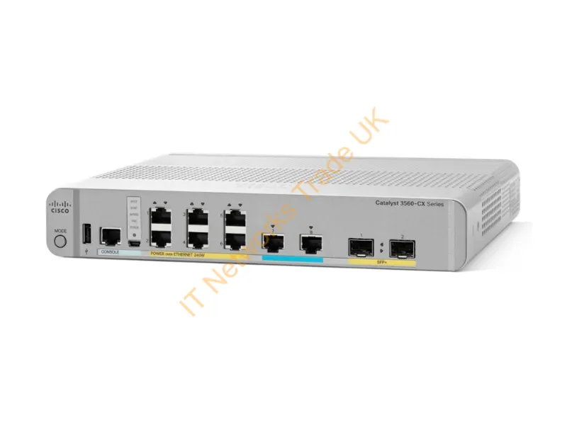 WS-C3560CX-8XPD-S Cisco Catalyst 8-Port 10/100/1000 (PoE+) Managed Rack-Mountable Gigabit Ethernet Network Switch