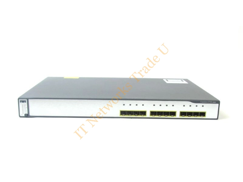 WS-C3750G-12S-E Cisco Catalyst 12-Port 10/100/1000 Layer-3 Managed Stackable Gigabit Ethernet Network Switch
