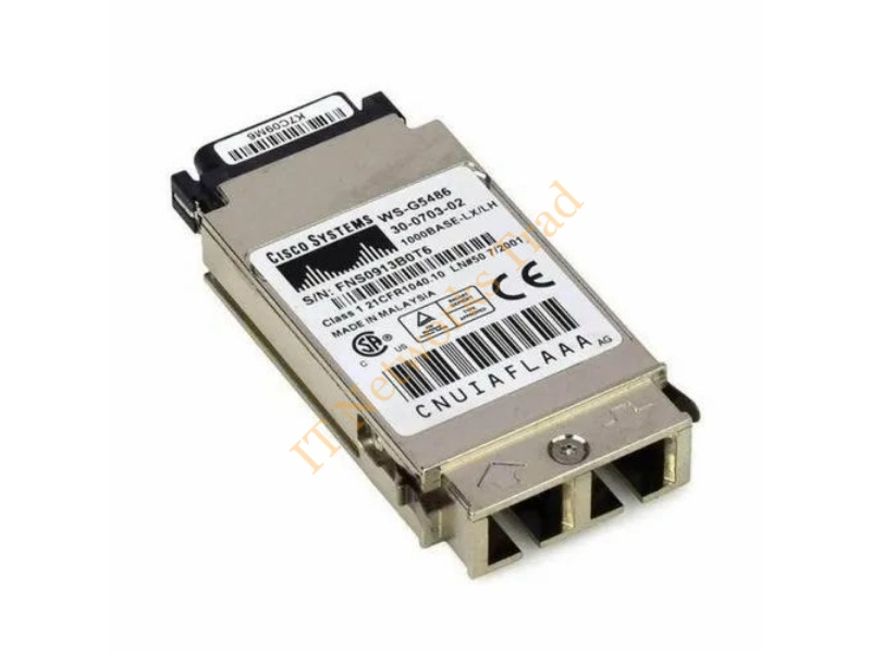 WS-G5486-1 Cisco 1Gbps 1000Base-LX/LH Single-mode Fiber 10km 1310nm Duplex SC Connector GBIC Transceiver Module