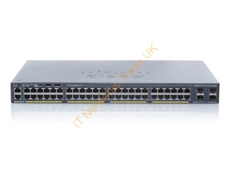 WSC2960XR48FPSI-RF Cisco 48-Port x 10/100/1000 (PoE+) + 4 x Gigabit SFP L3 Rack-Mountable Network Switch