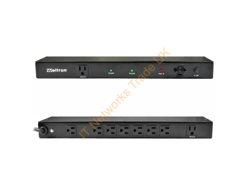 WSP-900RM - Weltron Wsp-900Rm Surge Protector Black 9 Ac Outlet(S) 125 V 181.1" (4.6 M)