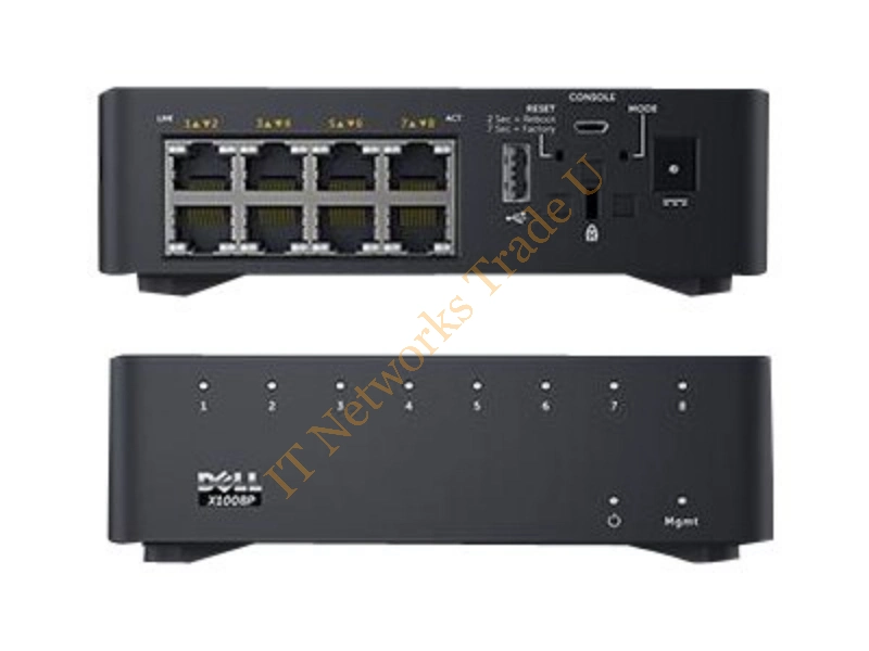 X1008P Dell Networking X1008P 8-Port 8 x 10/100/1000 Gigabit Ethernet Layer 2 Managed Networking Switch