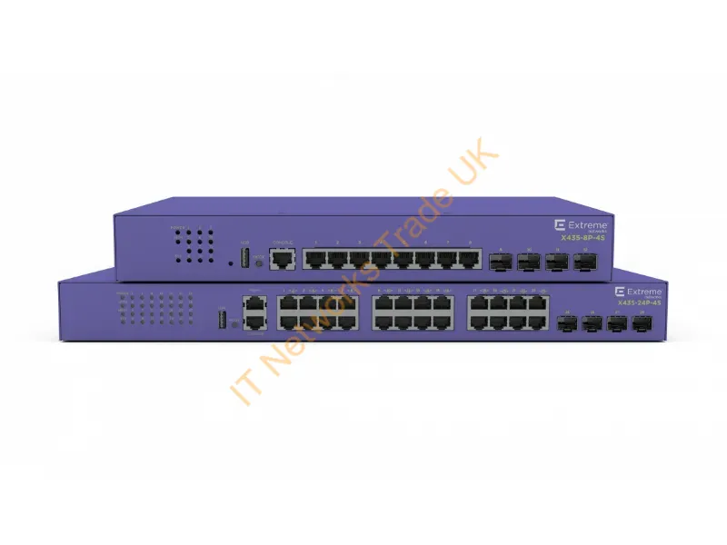 X435-8P-4S - Extreme Networks Extremeswitching X435 Managed Gigabit Ethernet (10/100/1000) Power Over Ethernet (Poe) 1U Violet