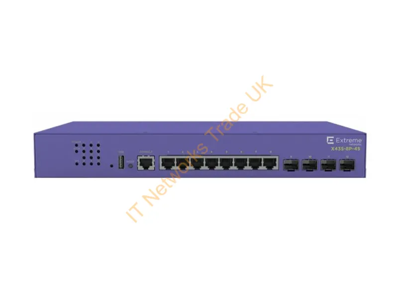 X435-8T-4S - Extreme Networks X435-8T-4S Network Switch Managed Gigabit Ethernet (10/100/1000) Power Over Ethernet (Poe) 1U Violet