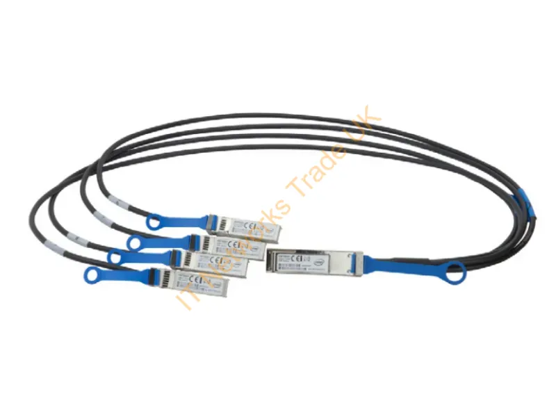 X4DACBL5 - Intel X4Dacbl5 Infiniband/Fibre Optic Cable 196.9" (5 M) Qsfp+ 4X Sfp+ Dac Black, Blue